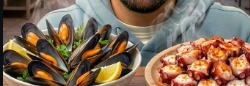 Pulpo y mejillones